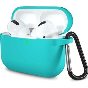 Teal Silicone Case Cover for AirPods Pro 2 with Carabiner – Wireless Charging